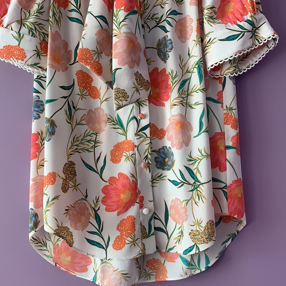 Kate Spade Blossom Tie Neck Blouse - Picture 3 of 14